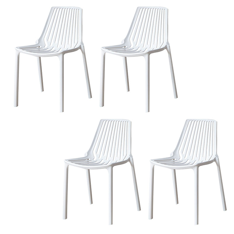 Nordic Style Armless Side Chairs Plastic Chair with 4 Legs for Home Use