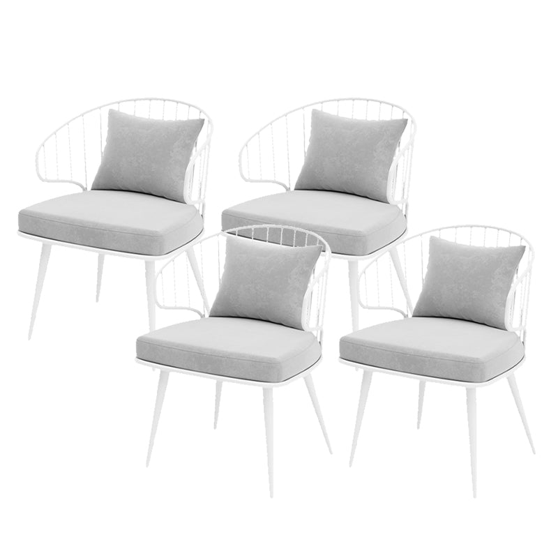 Contemporary Upholstered Dining Chairs Windsor Back Arm Chairs in White