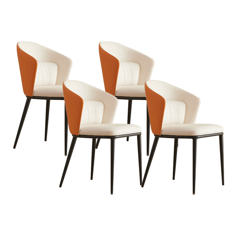 Contemporary Style Chair Armless Side Chairs with Metal Legs