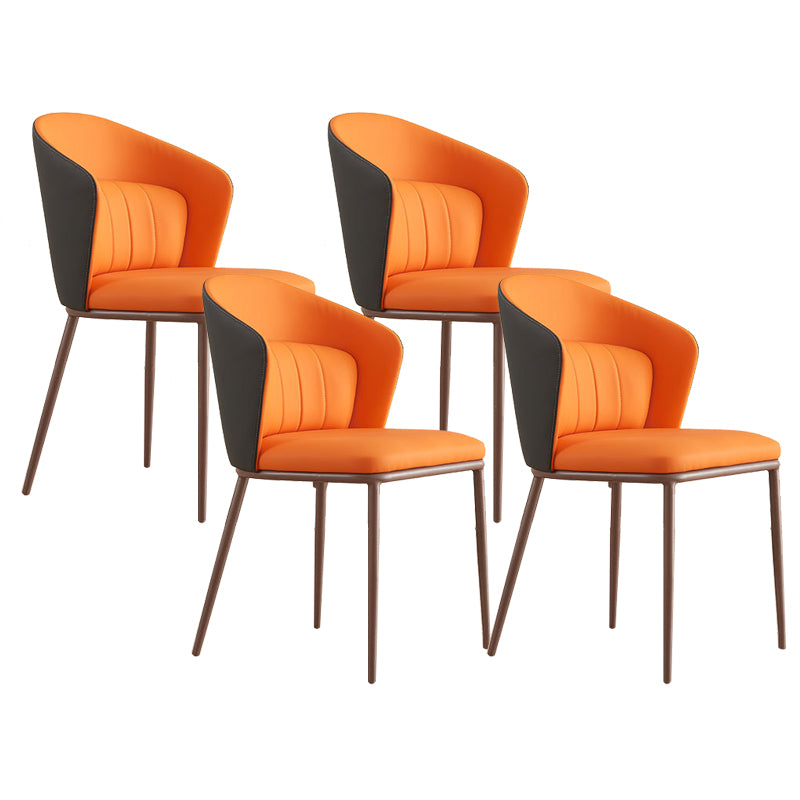 Contemporary Style Chair Armless Side Chairs with Metal Legs