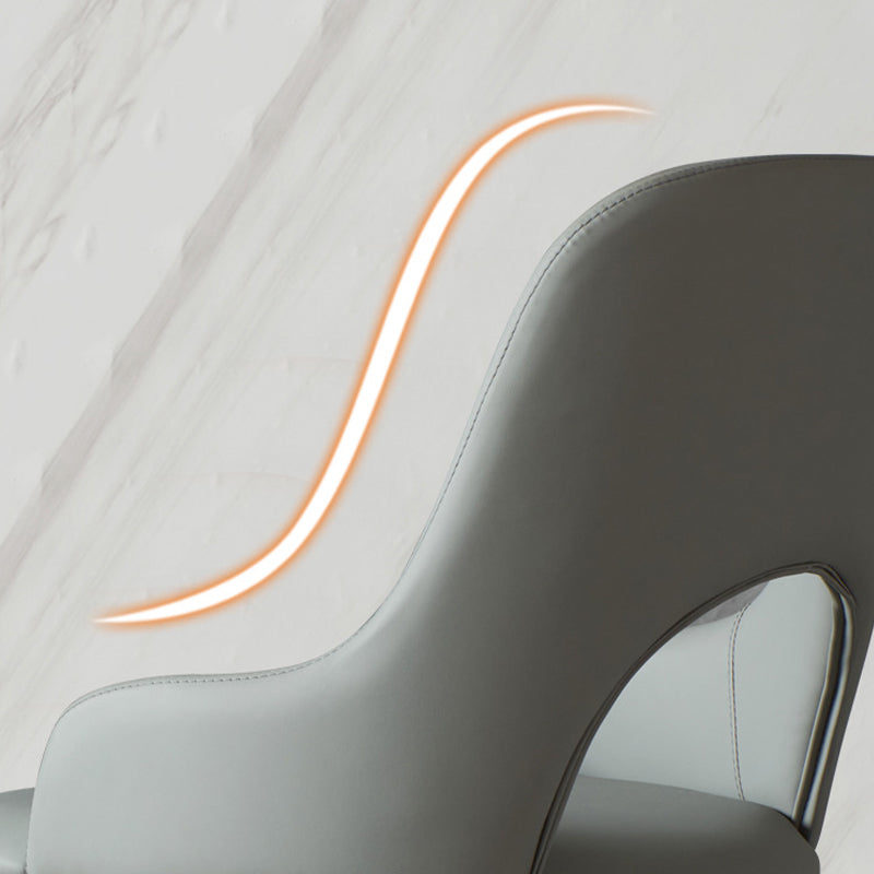 Contemporary Open Back Dining Chairs Armless Side Chairs with Wood Legs for Kitchen