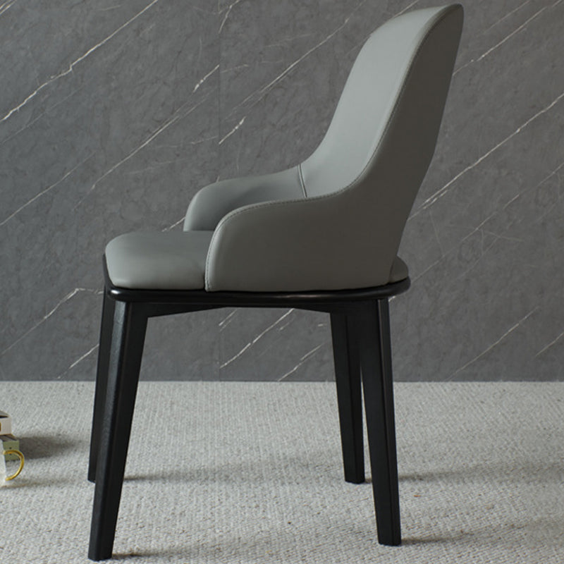 Contemporary Open Back Dining Chairs Armless Side Chairs with Wood Legs for Kitchen