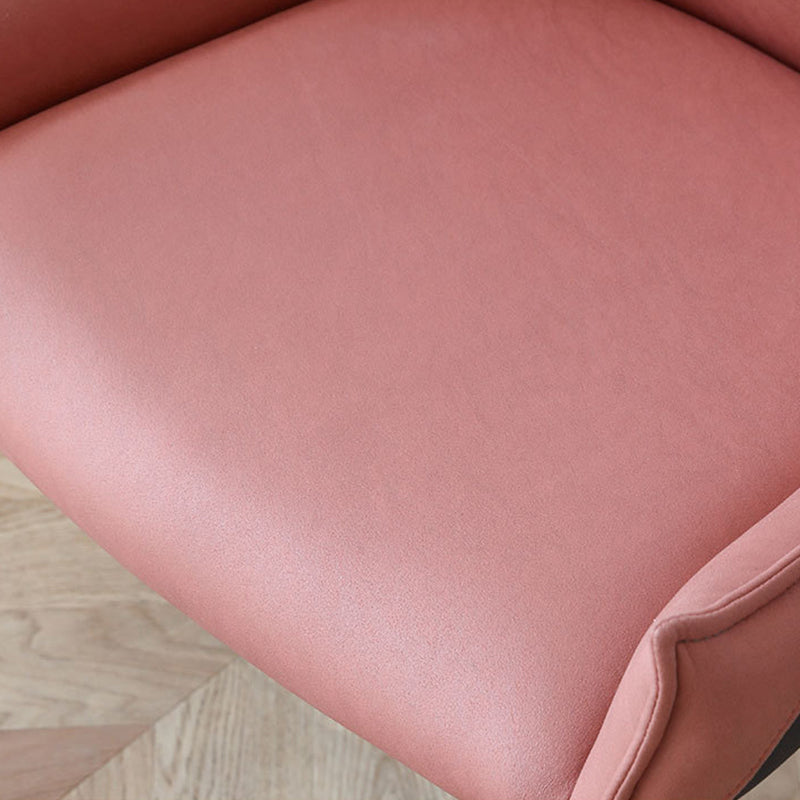 Contemporary Faux Leather Dining Chairs Arm Side Chairs with Metal Legs for Kitchen