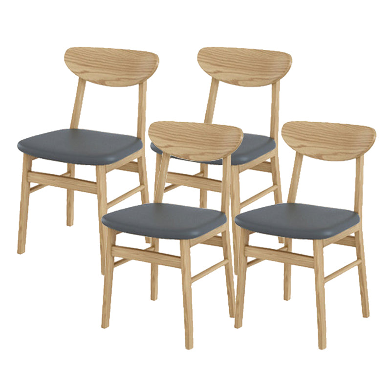 Wood Open Back Dining Chairs Contemporary Upholstered Dining Chairs