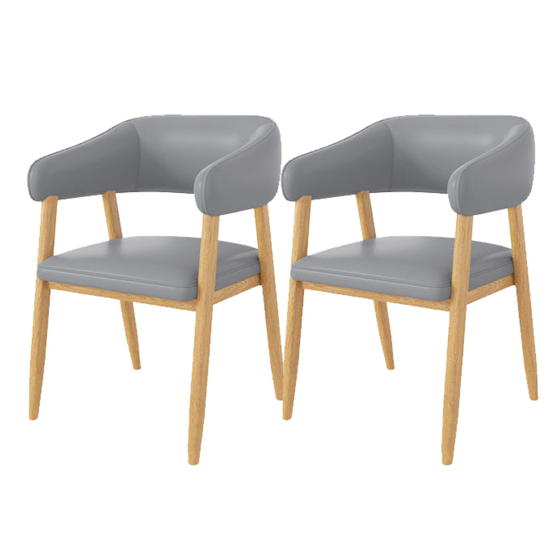 Open Back Dining Chairs Contemporary Upholstered Dining Chairs in Grey