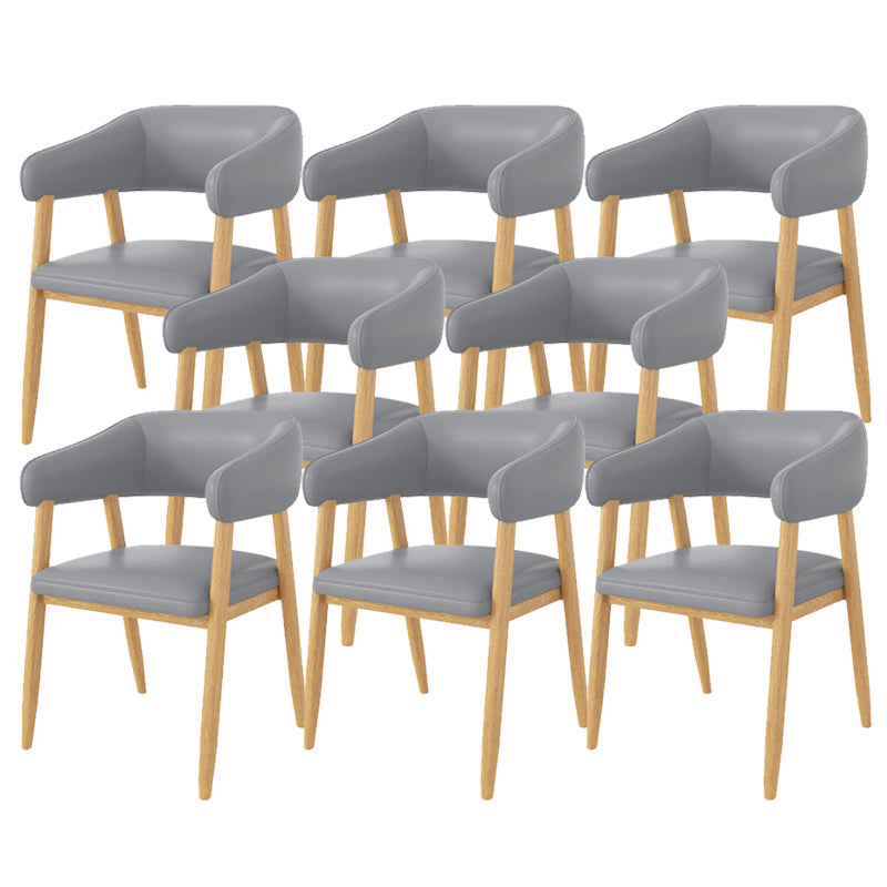 Open Back Dining Chairs Contemporary Upholstered Dining Chairs in Grey