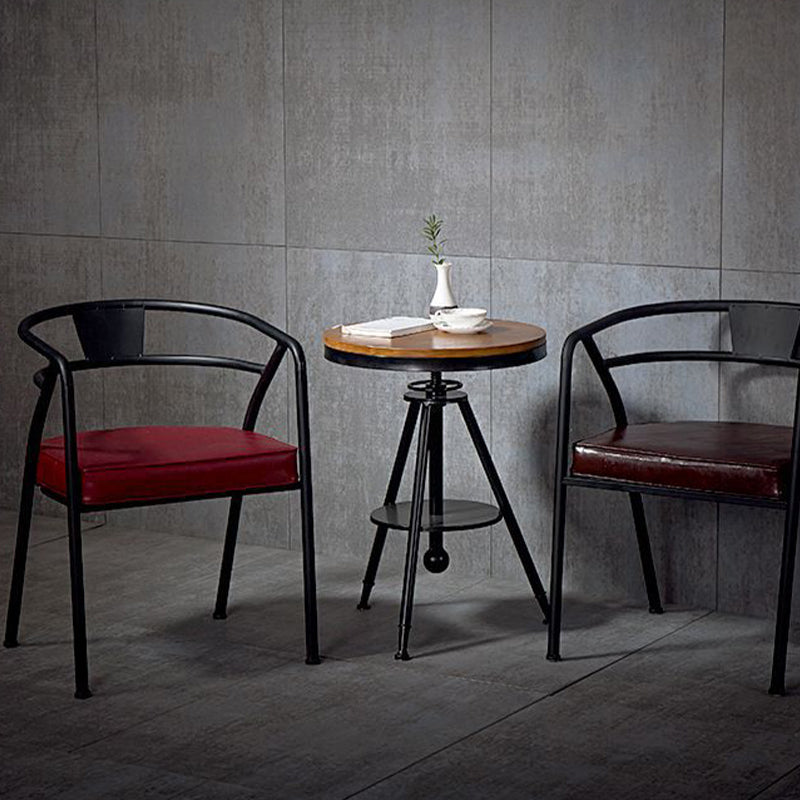 Industrial Upholstered Dining Chairs Metal Open Back Dining Chairs