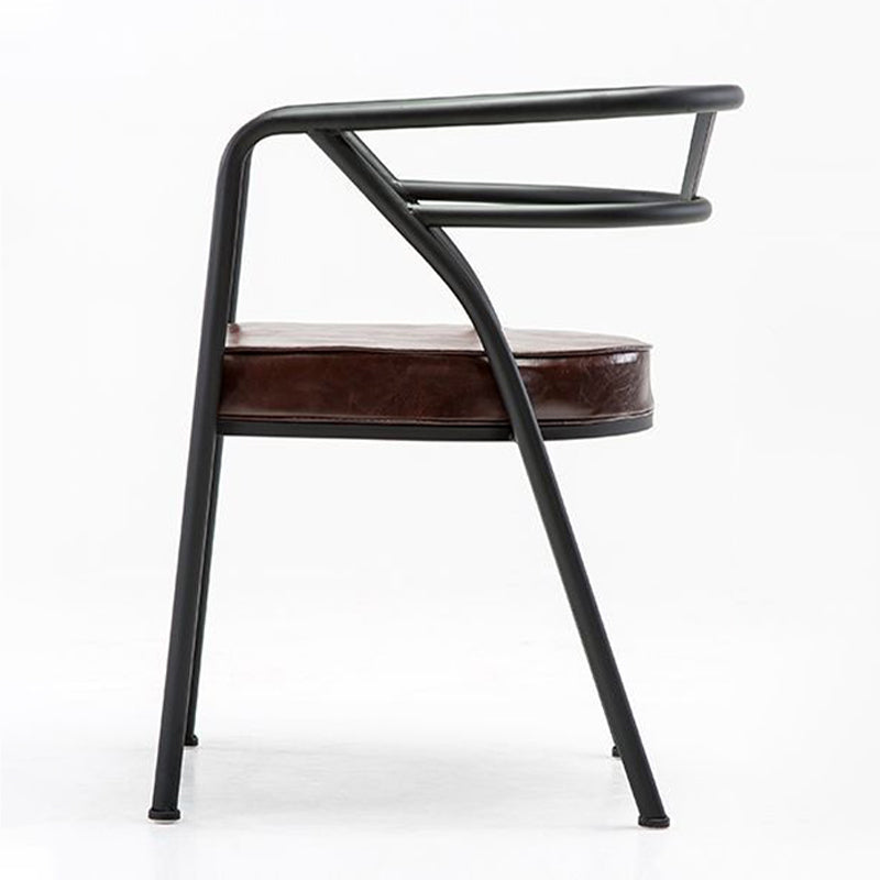 Industrial Upholstered Dining Chairs Metal Open Back Dining Chairs