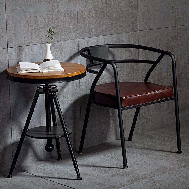 Industrial Upholstered Dining Chairs Metal Open Back Dining Chairs