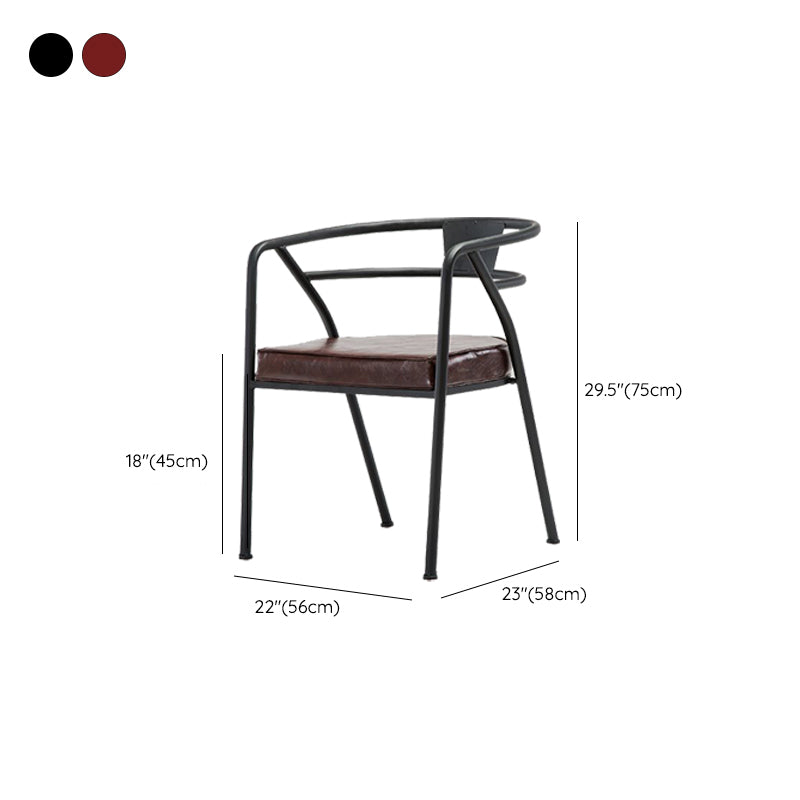 Industrial Upholstered Dining Chairs Metal Open Back Dining Chairs