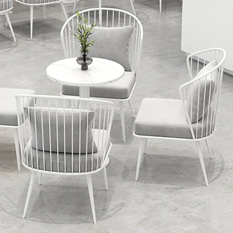 Metal Kitchen Dining Chairs Windsor Back Arm Chairs in White