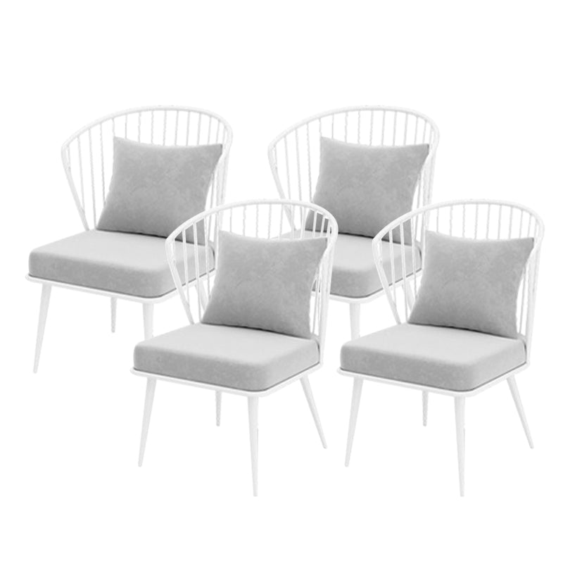 Metal Kitchen Dining Chairs Windsor Back Arm Chairs in White