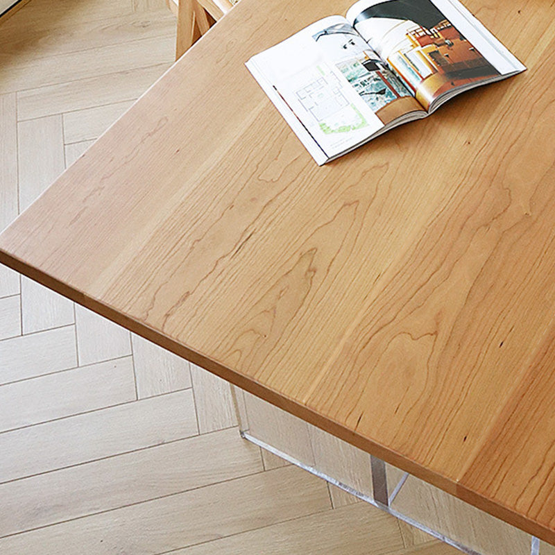 Glam Rectangle Table Wooden Table with Acrylic Legs for Home