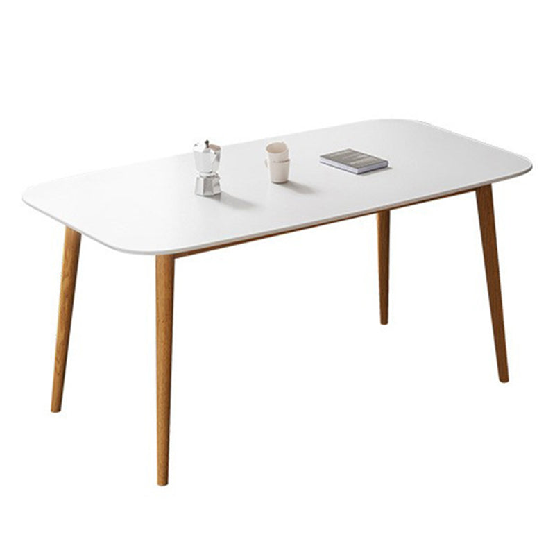 Modern Rectangle Table Sintered Stone Table with Wood Legs for Home