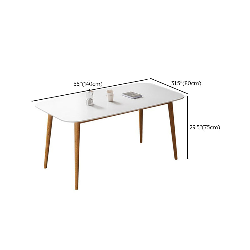 Modern Rectangle Table Sintered Stone Table with Wood Legs for Home