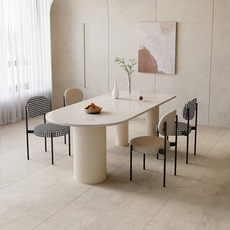 Modern White Dining Table Stone Dining Table for Kitchen Use