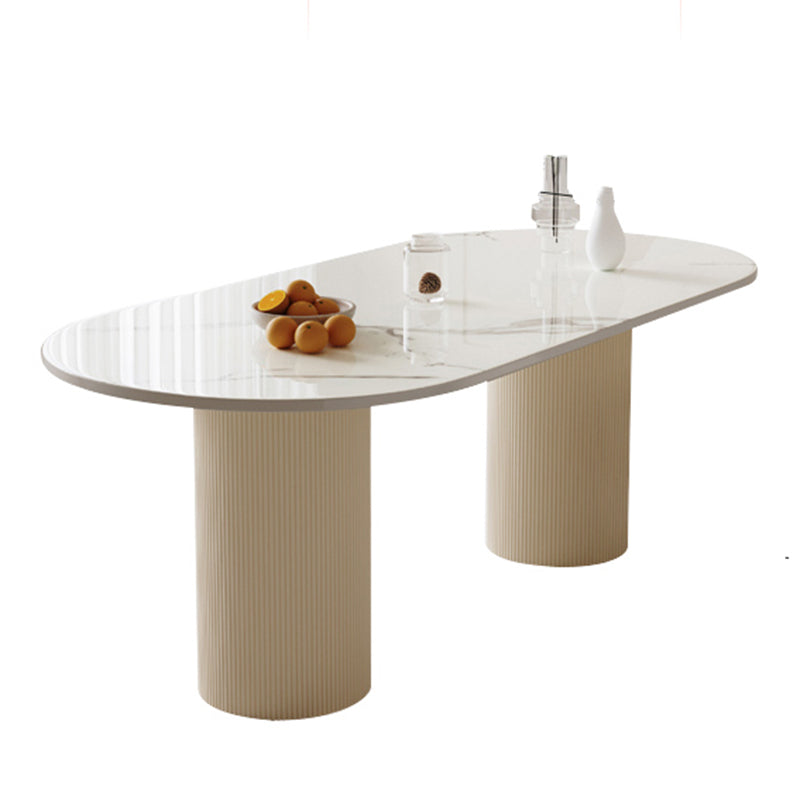 Modern White Dining Table Stone Dining Table for Kitchen Use