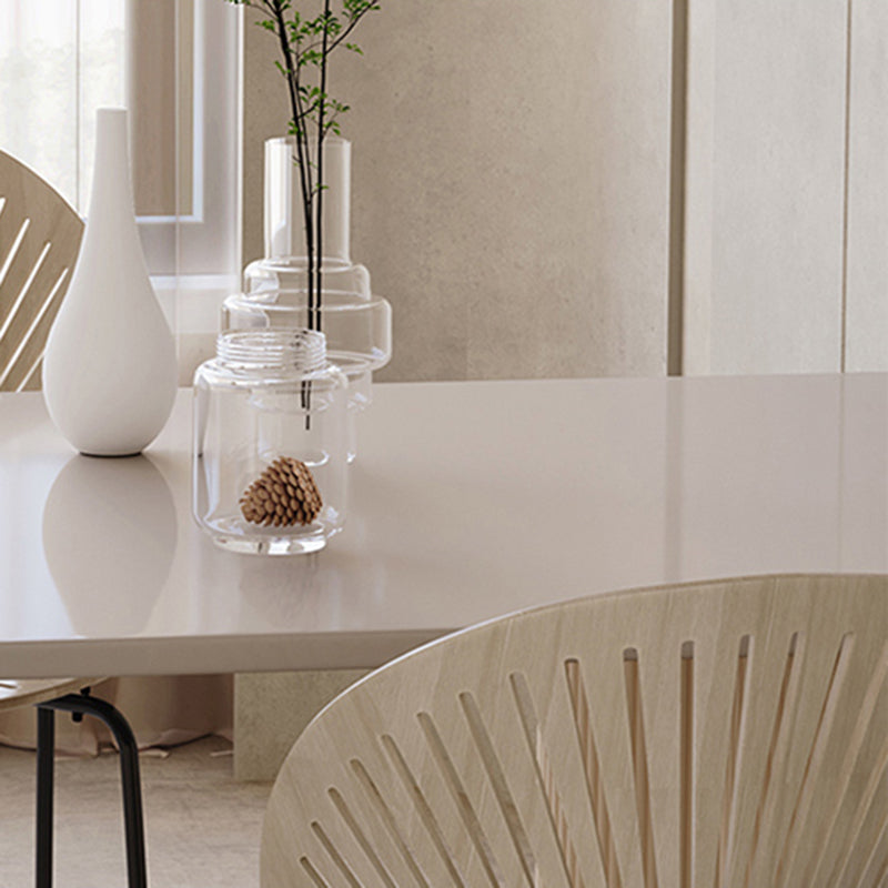 Modern White Dining Table Stone Dining Table for Kitchen Use