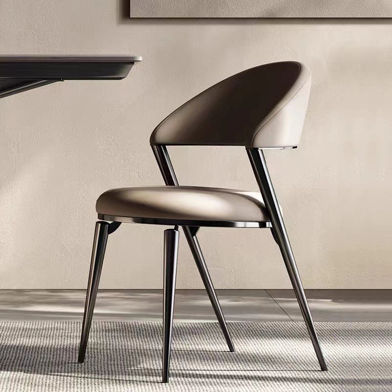 Contemporary Dining Chairs Faux Leather Upholstered Armless Side Chair