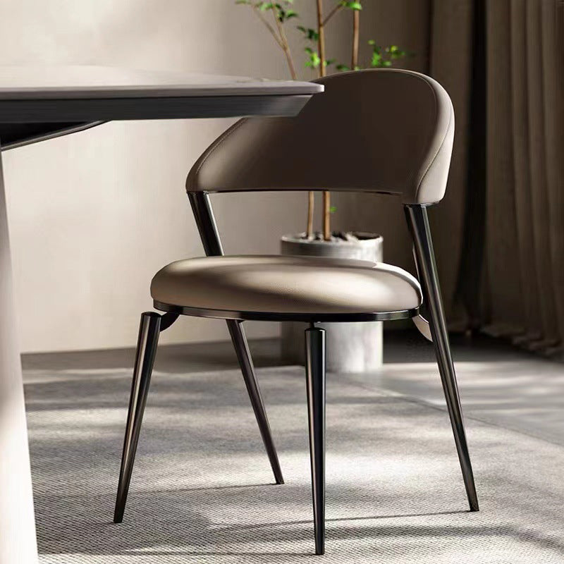 Contemporary Dining Chairs Faux Leather Upholstered Armless Side Chair
