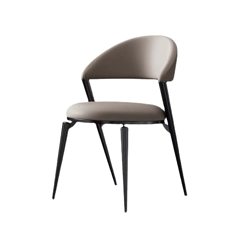 Contemporary Dining Chairs Faux Leather Upholstered Armless Side Chair