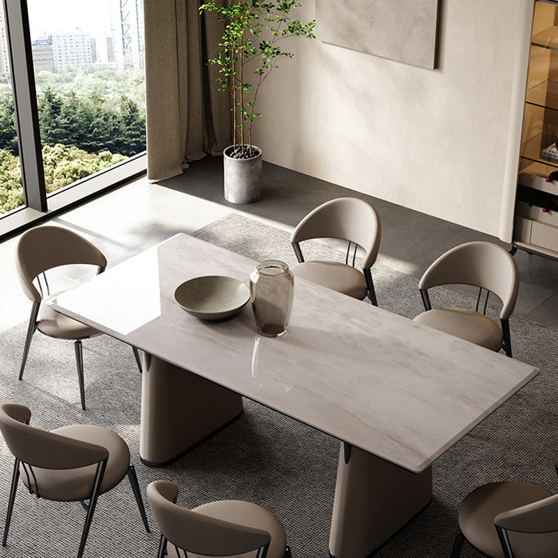 Contemporary Dining Chairs Faux Leather Upholstered Armless Side Chair