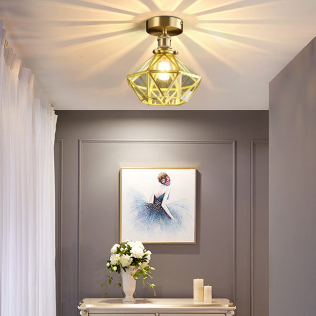 Modern Glass Ceiling Lamp Household Flush Mount Light Fixture for Bedroom
