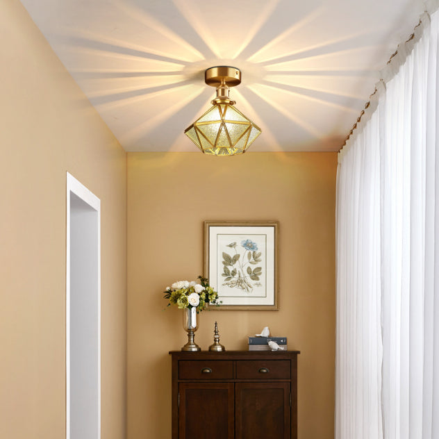Modern Glass Ceiling Lamp Household Flush Mount Light Fixture for Bedroom