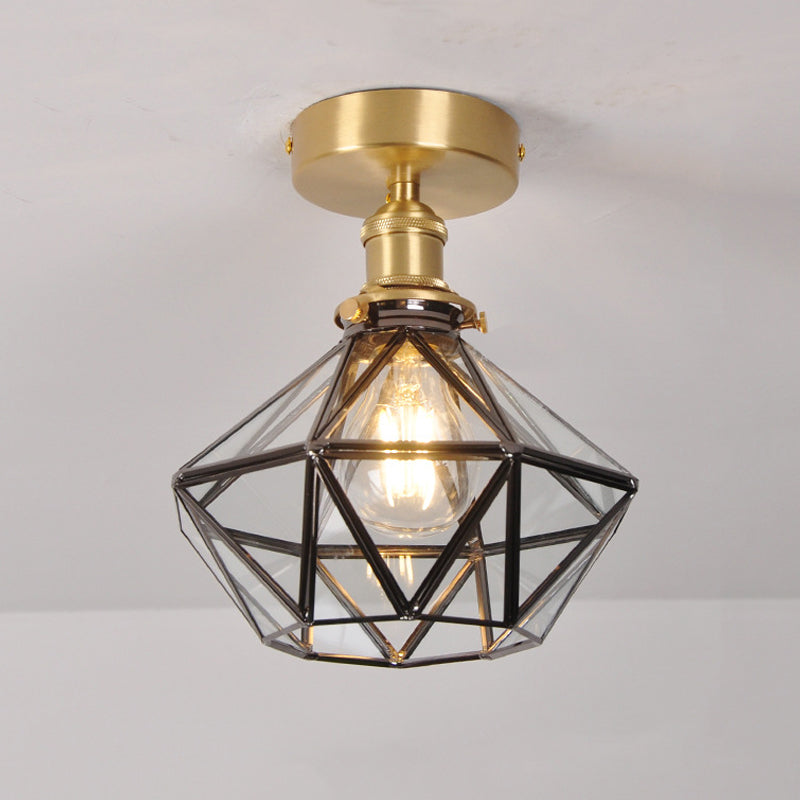 Modern Glass Ceiling Lamp Household Flush Mount Light Fixture for Bedroom