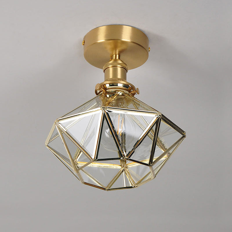 Modern Glass Ceiling Lamp Household Flush Mount Light Fixture for Bedroom