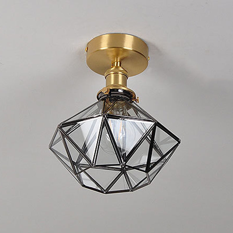 Modern Glass Ceiling Lamp Household Flush Mount Light Fixture for Bedroom