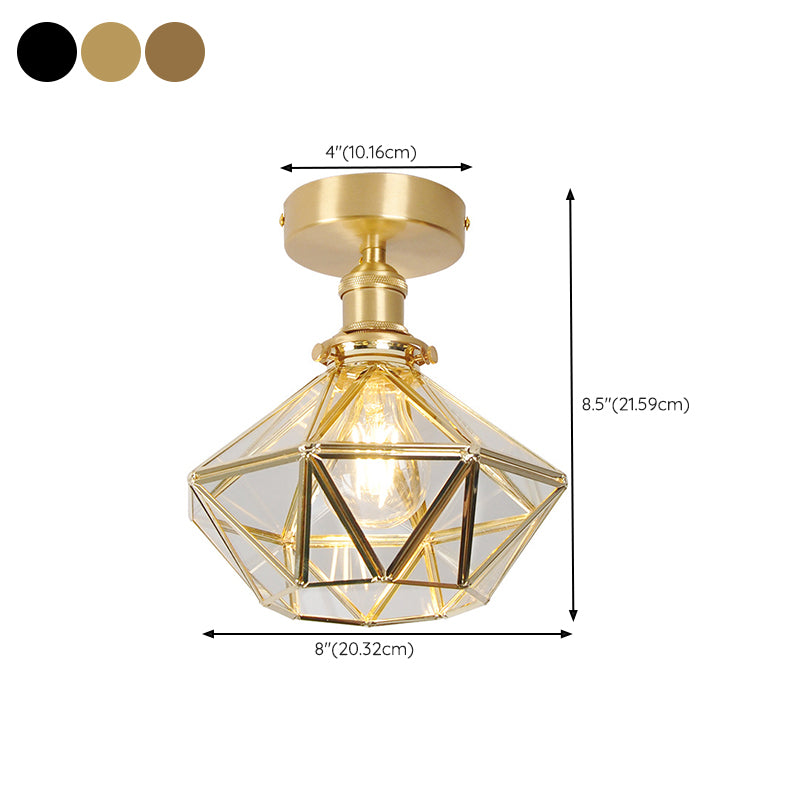 Modern Glass Ceiling Lamp Household Flush Mount Light Fixture for Bedroom