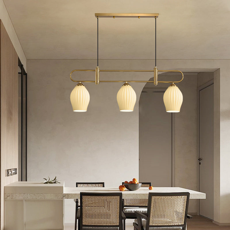 Modern Style Bell Shade Island Pendants Glass Pendant Lights for Dining Room