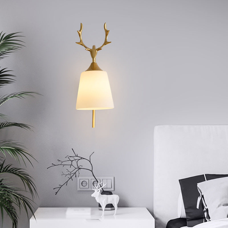 Glass Geometric Wall Light Fixture Modern 1-Light Wall Sconce Light