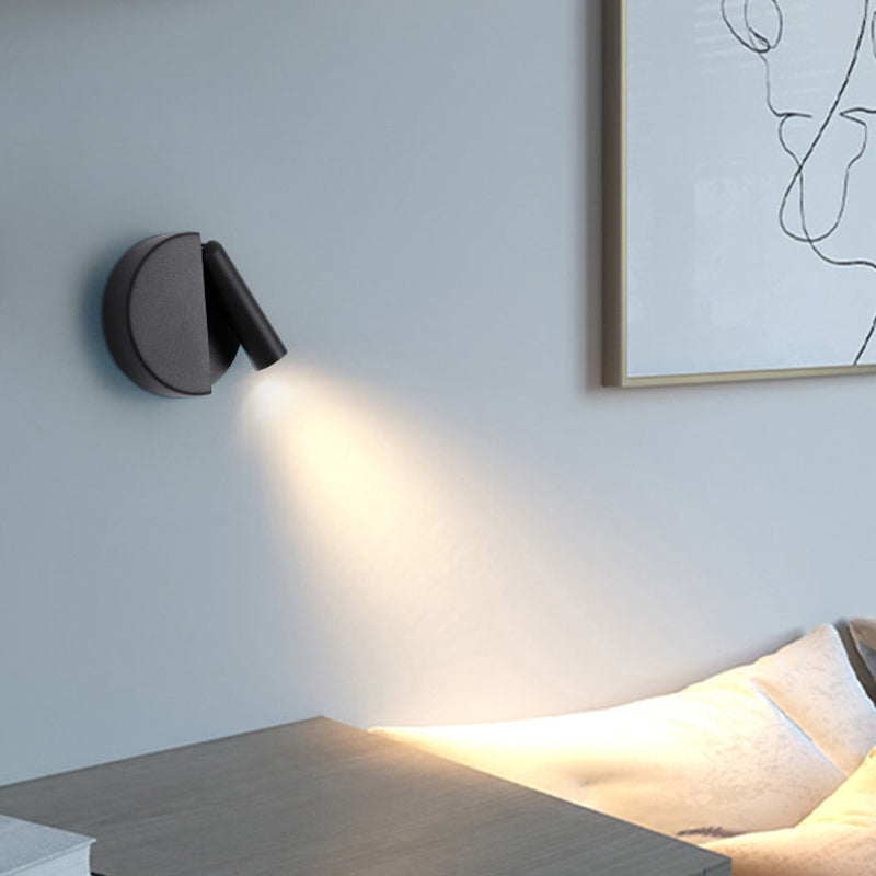 Modern Style Wall Lamp Metal 1 Light Sconces in Black for Bedroom
