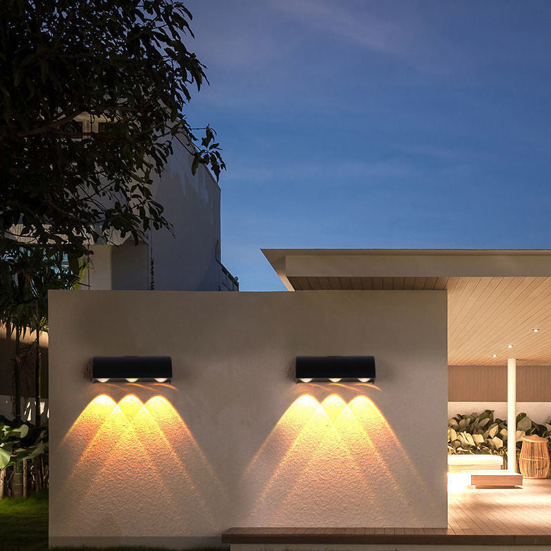 Modern Style Wall Lamp Metal 3 Lights Sconces in Black for Outdoor