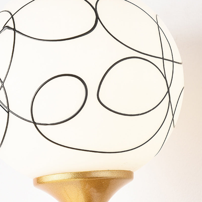 Glass Globe Sconce Light Fixture Modern 2-Light Wall Light for Bedroom