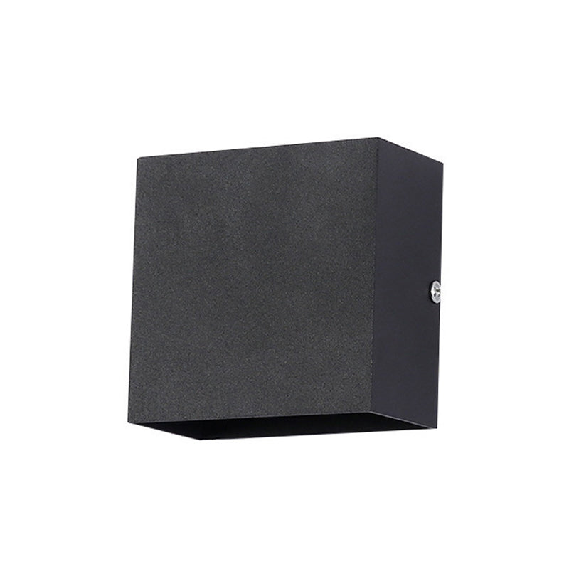 Square Shape Wall Lighting Modern Style Metal 2 Lights Sconce in Black/White