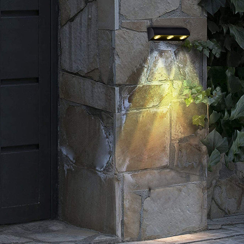 3 Lights Modern Style Wall Lamp Metal Sconces in Black for Outdoor
