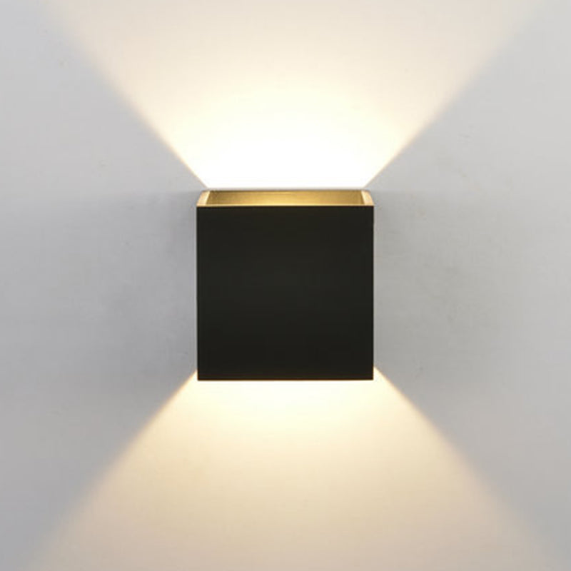 Square Shape Wall Sconce Modern Style Metal 2 Lights Sconce Lamp