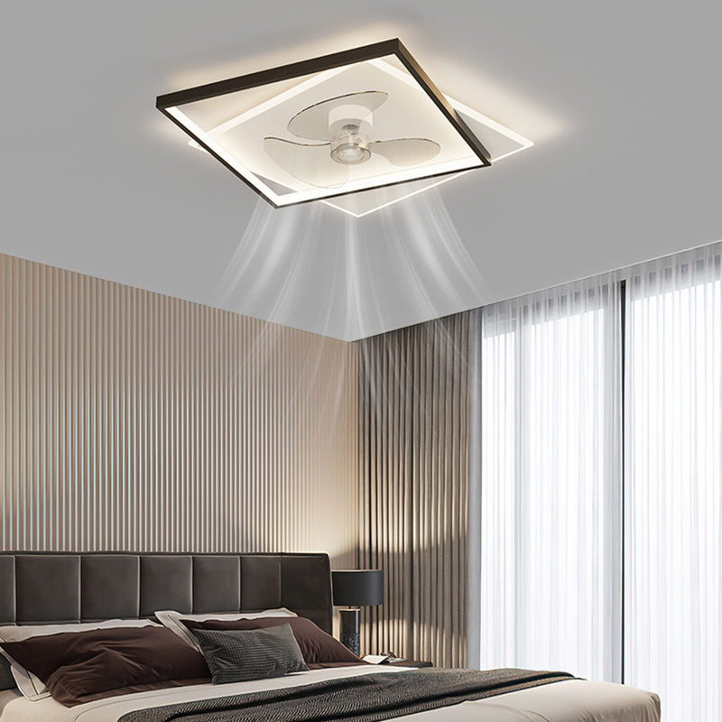 3-Blade Modern LED Ceiling Fan Black/Golden Fan with Light for Room
