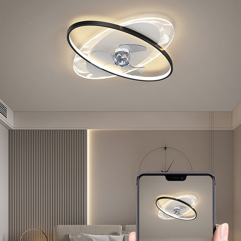 Black/Golden Fan with Light 3-Blade Modern LED Ceiling Fan for Home