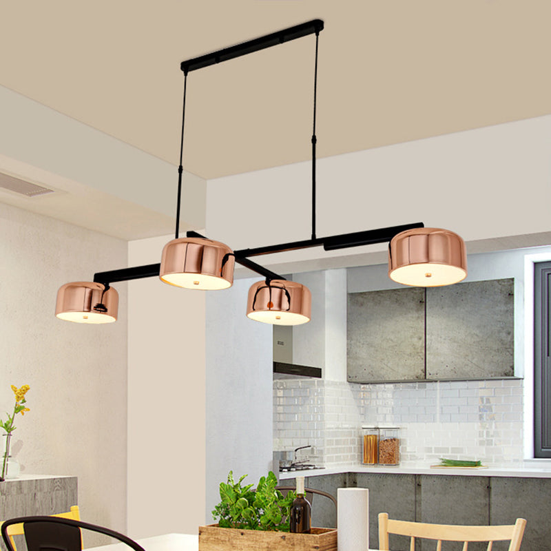 Linear Shape Chandelier Lighting Modern Style 4 Lights Island Lamp for Living Room