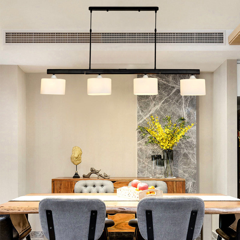 Linear Shape Chandelier Lighting Modern Style 4 Lights Island Lamp for Living Room