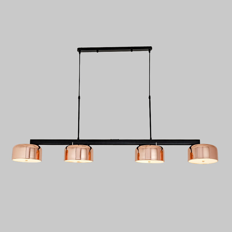 Linear Shape Chandelier Lighting Modern Style 4 Lights Island Lamp for Living Room