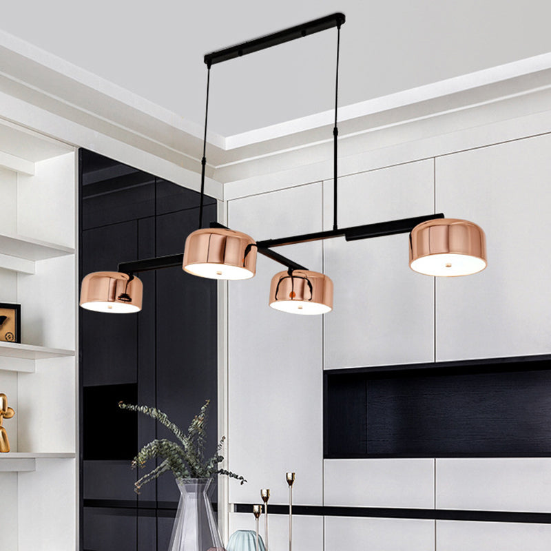 Linear Shape Chandelier Lighting Modern Style 4 Lights Island Lamp for Living Room