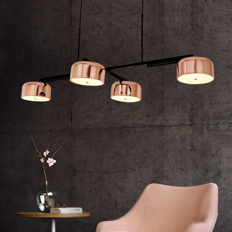 Linear Shape Chandelier Lighting Modern Style 4 Lights Island Lamp for Living Room