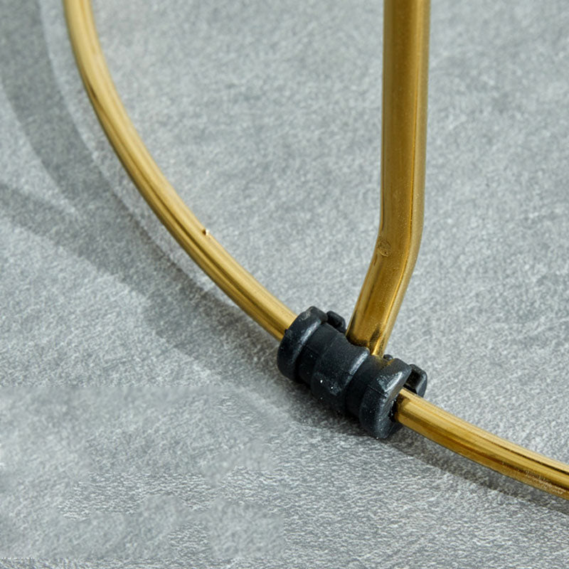 Metal Frame Pouf Plain Round Contemporary Velvet Fade Resistant Ottoman