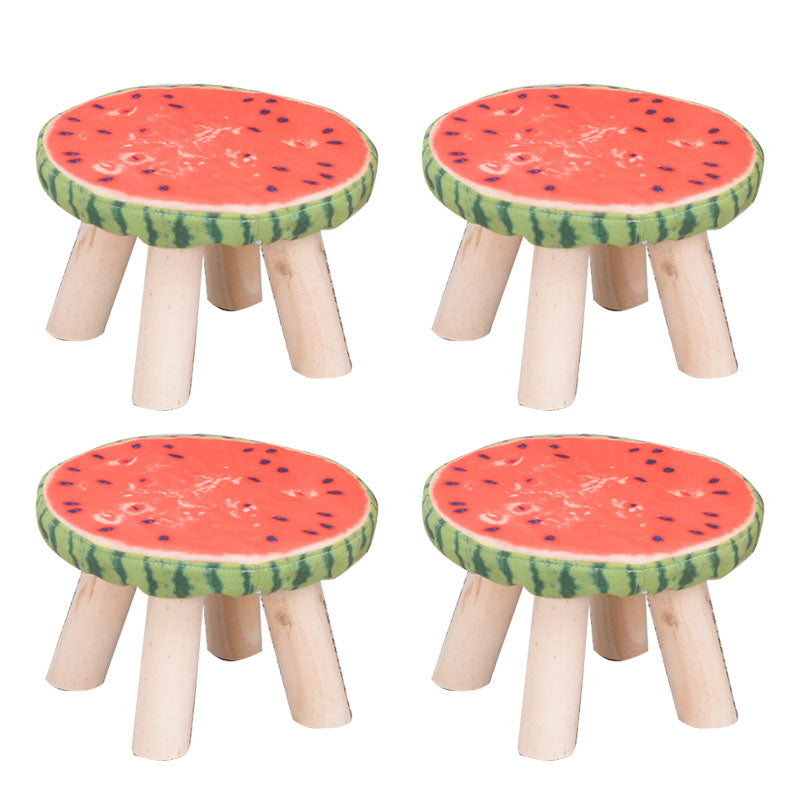 Modern Watermelon Standard Tear Resistant Round Standard for Living Room
