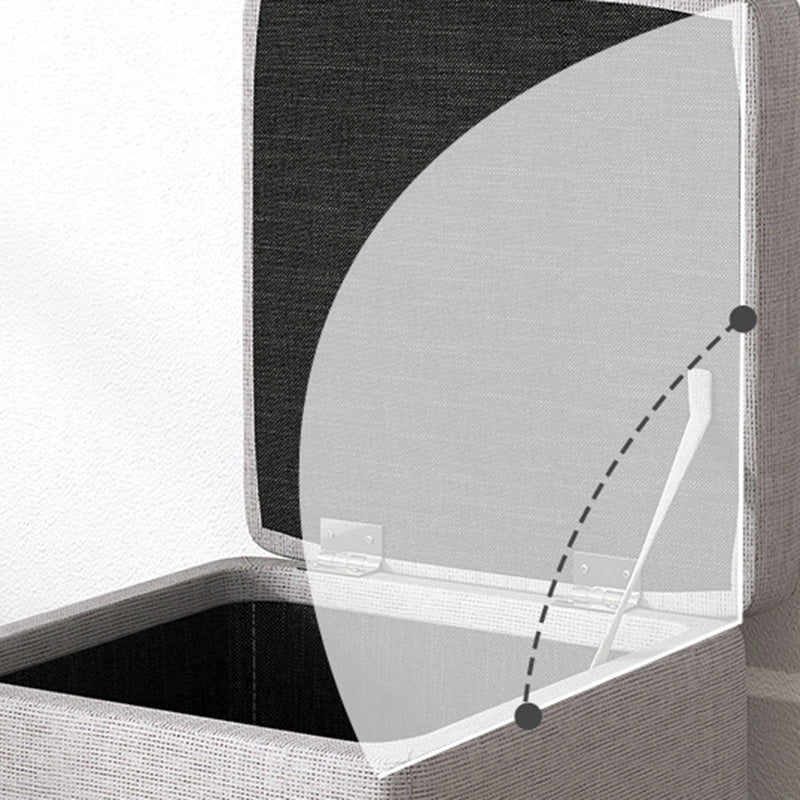 Tufted Pouf Solid Color Fabric Square Scratch Resistant Pouf Ottoman with Storage